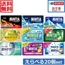 【送料無料】【あす楽】ミンティア MINTIA 2個ずつ選べる20個セット アサヒ（ネコポス）