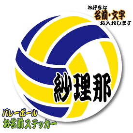 バレーボール お名前ステッカー 名前シール 防水 10cmサイズ ☆名入れ オーダー作成します☆ デザイン かっこいい ネーム ペット 入園 入学 チームステッカー かわいい オリジナル 屋外 耐水 車 バイク