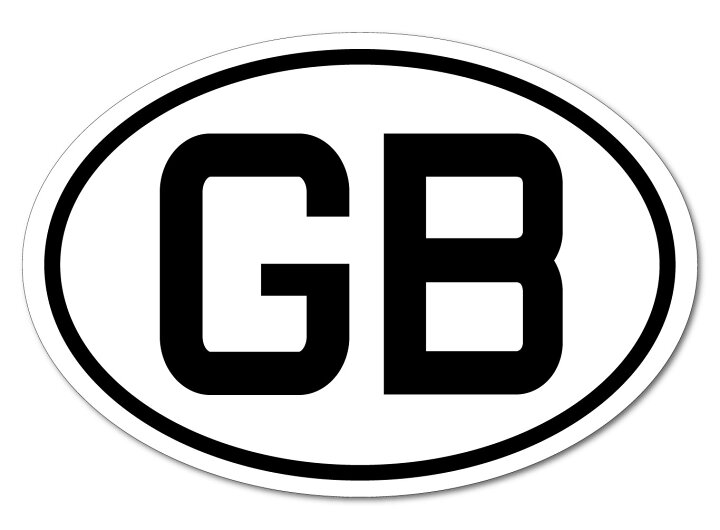 楽天市場 イギリス Gb ビークルid 国識別 ステッカー シール 屋外耐候耐水 Lサイズ 縦10 5cm 横15cm 楕円タイプ B 1 Great Britain ステッカー屋 わーるどくらふと
