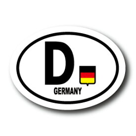 ドイツ　D　ビークルID・国識別 国旗ステッカー（シール）屋外耐候耐水 Lサイズ 縦10.5cm×横15cm 楕円タイプ Z ドイツ車（アウディ フォルクスワーゲン ボルボなどに)