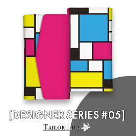 《DESIGNER SERIES #05》 [コンプレックス・ピンク] 全機種対応 60年代 モンドリアンルック ビビッド おしゃれ 手帳ケース 手帳型 オリジナルデザイン Tailor Lily テイラーリリー iPhone Galaxy Xperia AQUOS