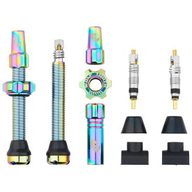 【店内全品P10倍!要エントリー9/11まで】ウルフトゥース チューブレスバルブ ステムキット レインボー（オイルスリック）