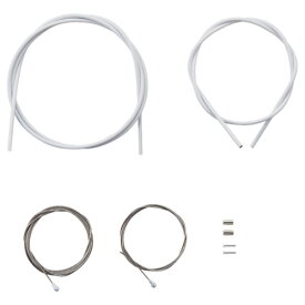 【店内全品P10倍!要エントリー9/11まで】シマノ シルテックコーティング ブレーキケーブルセット [ホワイト] インナーエンドキャップ（2個）、アウターエンドキャップ（2個）