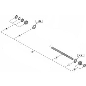 [2]ハブ軸組立品（軸長146mm/玉間135mm）