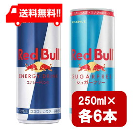 レッドブル250ml×6本 シュガーフリー250ml×6本 2種類セット 翼をさずける 糖質ゼロ 糖類ゼロ ゼロカロリー ノンシュガー 無糖 シュガーレス 栄養ドリンク カフェイン redbull 炭酸缶 炭酸飲料