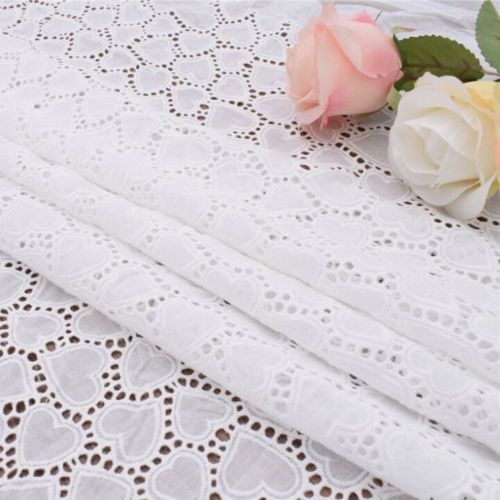 楽天市場 綿レース 生地 マスク用生地 ハート柄 布 綿100 A005 カット コットンレース ワークレース 130cm 50cm 刺繍レース レース生地 刺繍レース生地 マスク生地 手作りマスク 手芸用品 ハンドメイド レースマスク 手作り マスク用 Worldfine楽天市場shop
