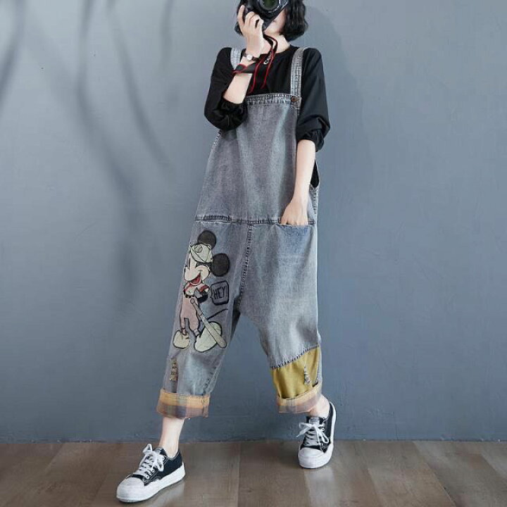 楽天市場 レディース オーバーオール おしゃれ サロペット ゆったり デニムパンツ M 2xl Lpba014 Worldfine楽天市場shop