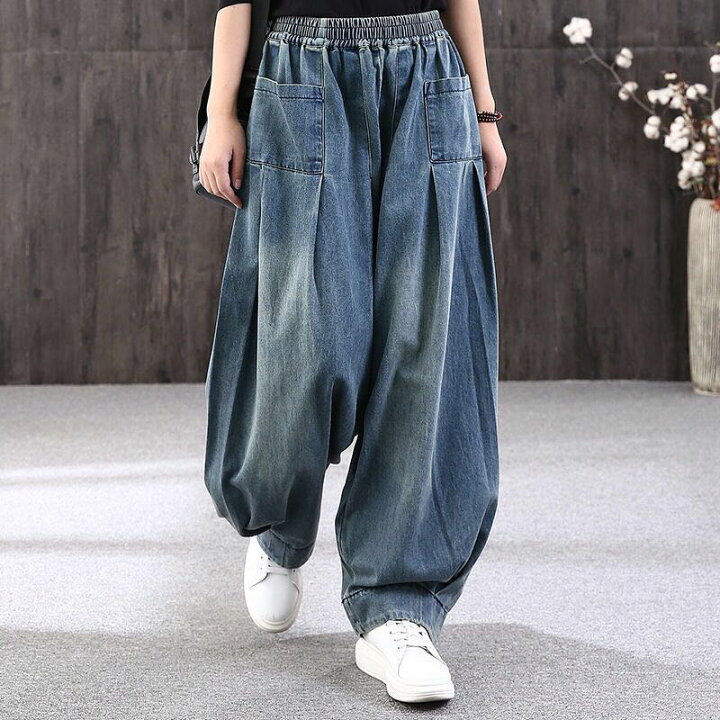 楽天市場 ジーンズ レディース デニム レディースデニムパンツ レディースジーンズ ゆったり ワイドパンツ レディースワイドパンツ ウェストゴム ウェストゴムパンツ カジュアル 無地 おしゃれ かわいい Lpca008 M 3xl Worldfine楽天市場shop