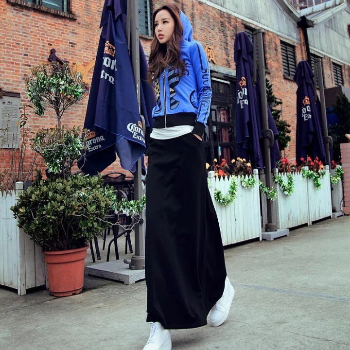 楽天市場 ロングスカート 春秋 レディース おしゃれ マキシ丈 足元まで ハイウエスト 綿 無地 通勤ol S 2xl Laka012 Worldfine楽天市場shop