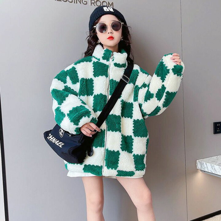 楽天市場】キッズ 子供服 ボアコート ブロックチェック チェック 