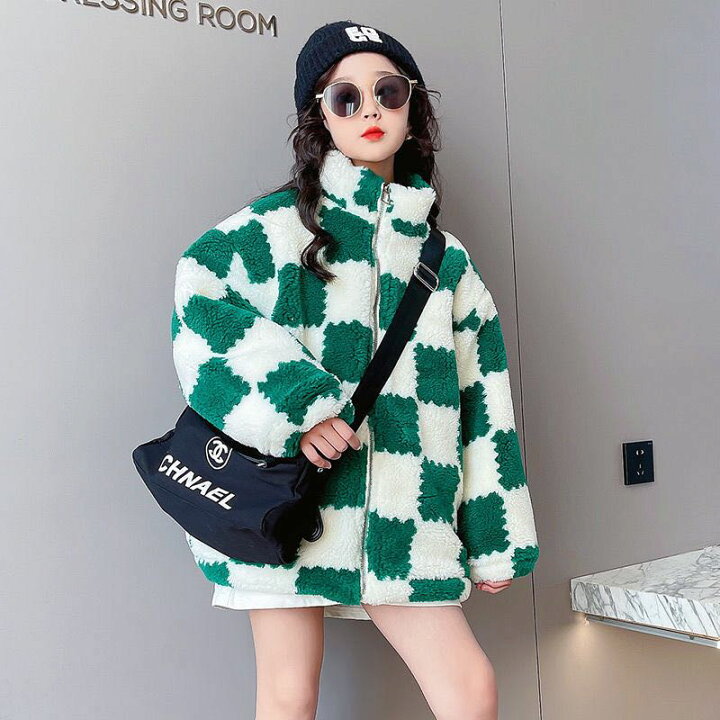 楽天市場】キッズ 子供服 ボアコート ブロックチェック チェック 
