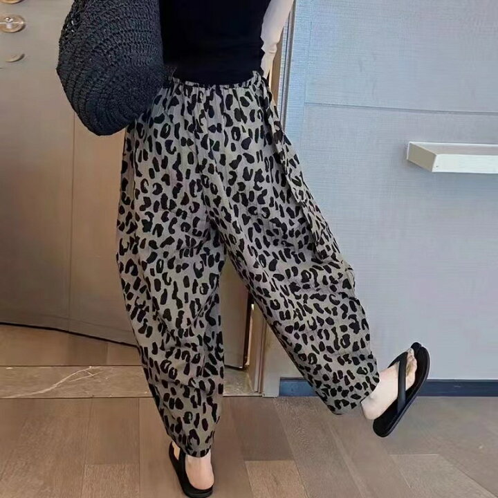 楽天市場】ヒョウ柄パンツ レディース レオパード パンツ ウエストゴム 