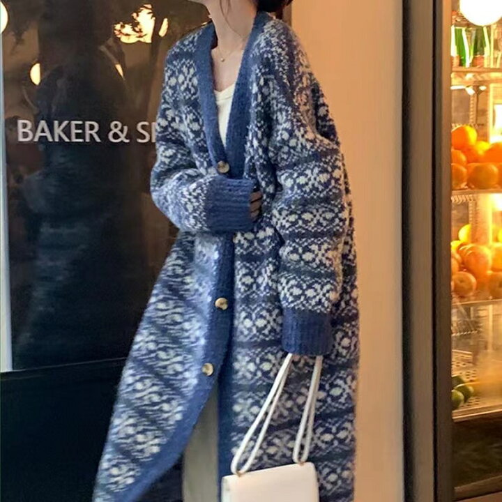 楽天市場】カーディガン ニット トップス レディースロング  