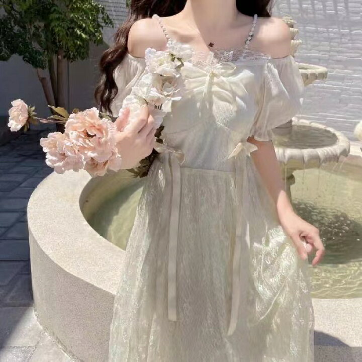 楽天市場】ロングワンピース レディース 夏 ゆったり 可愛い 肩出し  