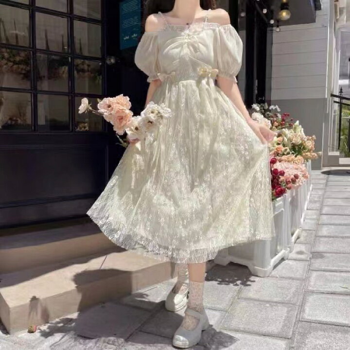 楽天市場】ロングワンピース レディース 夏 ゆったり 可愛い 肩出し 