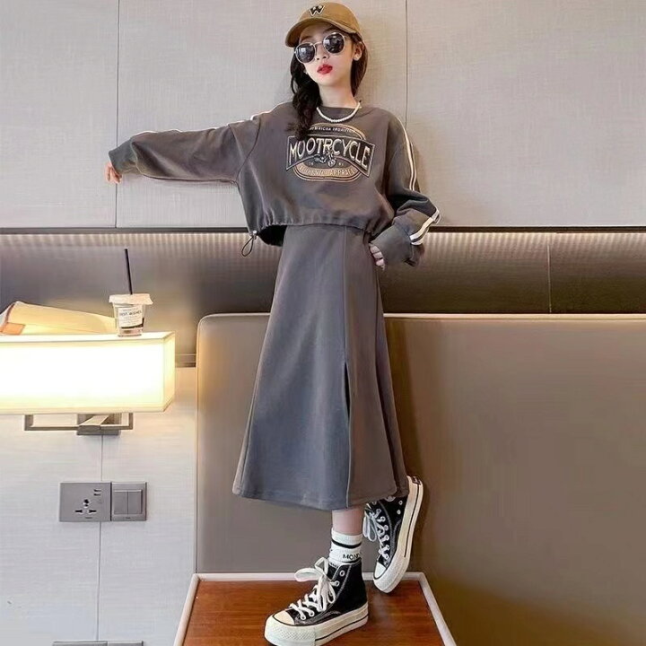 楽天市場】セットアップ 女の子 スカートセット サイドライン 秋服 