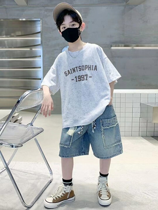 楽天市場】キッズ 子供服 セットアップ 上下セット Tシャツ+デニム  