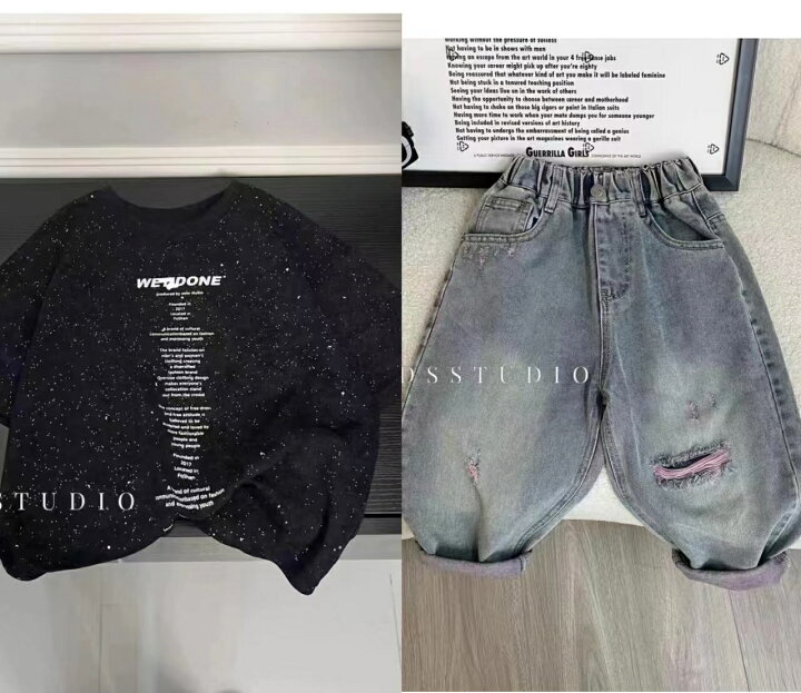 楽天市場】キッズ 子供服 セットアップ 上下セット Tシャツ+デニム 