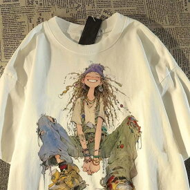 半袖tシャツ レディース トップス 半袖 tシャツ 薄手 レディース半袖tシャツ レディース夏服 イラスト プリント 丸首 カジュアル プリントtシャツ おしゃれ 夏 白 黒 グレー 杏色 高校生 大学生 20代トップス SLUC075(4色S-3XL)