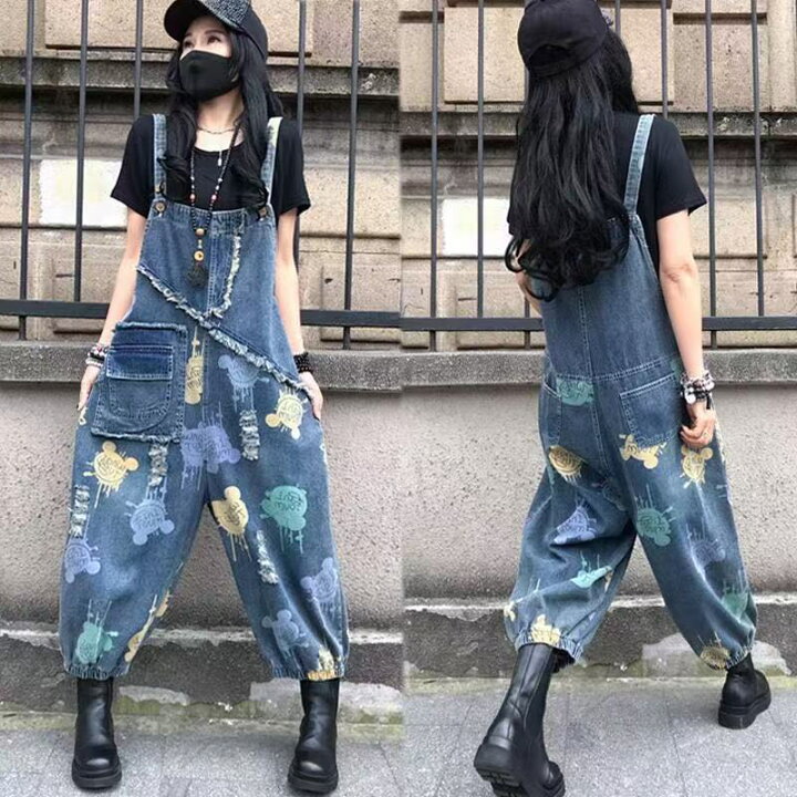 楽天市場】オーバーオール サルエル オールインワン サルエルパンツ 
