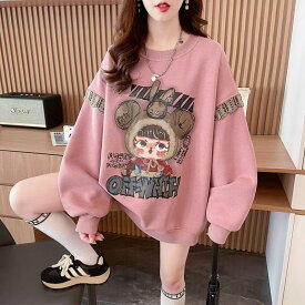 トレーナー レディーストップス レディース トップス 可愛いトレーナー レディース洋服 普段着 レディーストレーナー レディーストレーナー プリント 春秋 秋服 春服 長袖 ゆったり 体型カバー カジュアル 大人コーデ 大人カワイイ お出かけ SLUC178(3色M-XL)