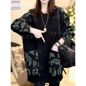 トレーナー チュニック レディーストップス 薄手 大きいサイズ レディーストップス レディース洋服 普段着 レディーストレーナー 可愛いトレーナー 春 秋 秋服 春服 長袖 ゆったり 体型カバー カジュアル 大人コーデ 大人カワイイ お出かけLUGA144(L-4XL)