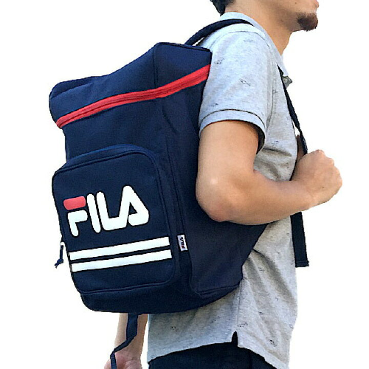 楽天市場 Fila フィラ 通勤通学 ナップサック Fm07 大容量 リュックサック メンズ レディース 鞄 通勤通学 カジュアル 男女兼用 旅行 アウトドア バックパック デカリュック おしゃれ ネイビー ブラック ホワイト Boxボックス型 ワールドゴルフ