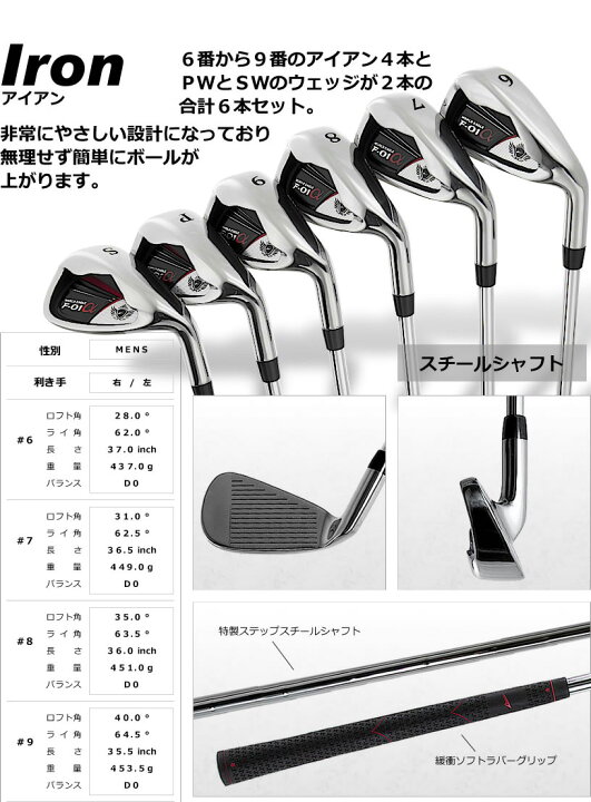 楽天市場】ワールドイーグル 高級志向キャディバッグ付 F-01α 13点  