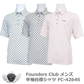 FOUNDERS CLUB ファウンダースクラブ 重ね着にも相性のよいバイアスチェック メンズ半袖台襟シャツ FC-4264S