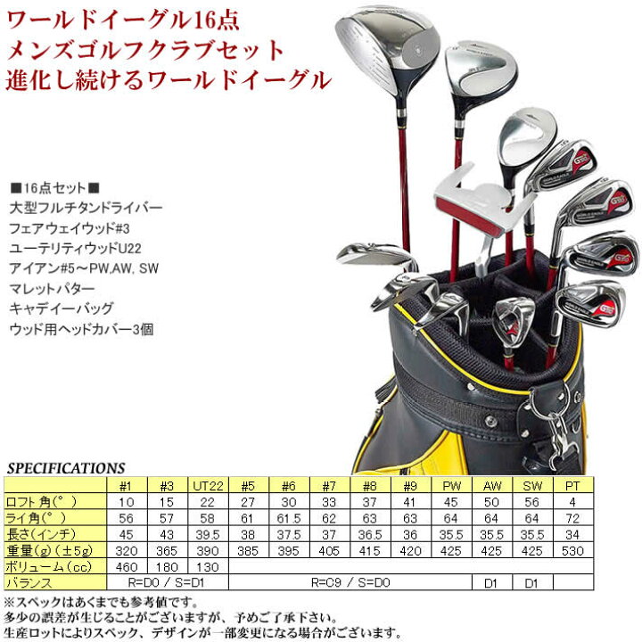 楽天市場】ワールドイーグル WE 510 メンズクラブセット CBX007 