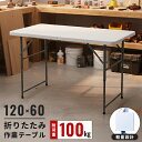 【楽天スーパーSALE10%OFF】【値下げSALE】折りたたみテーブル 幅120 丈夫 強化プラスチック 作業用 テーブル アウトドア バーベキュー キャンプ 裁縫 ミシン 作業 大きい 作業台 ホワイト おすすめ