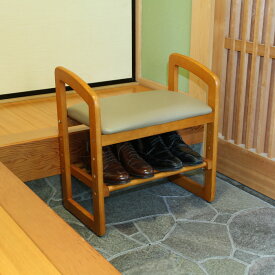 【値下げ】玄関 サポート チェア いす 木製 椅子 収納 玄関椅子 イス 高さ調節 高さ サポートチェアー サポートチェア 幅50 高さ54
