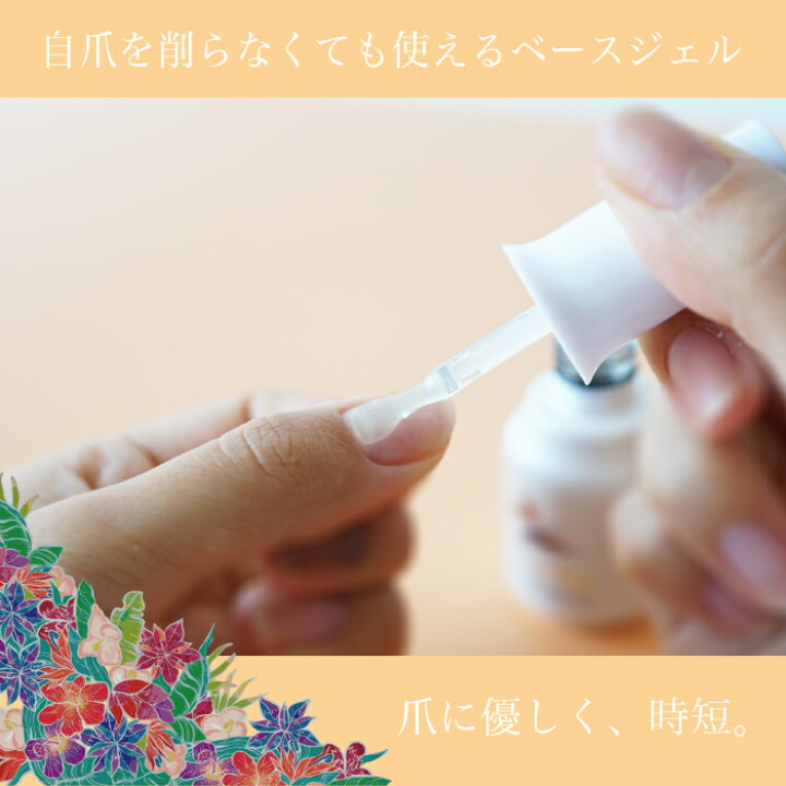 ジェルネイル ベースジェル ノンワイプトップジェル 各2本 合計4本セット 拭き取り不要 ベース トップ ベースコート トップコート ネイルケア 正規代理店