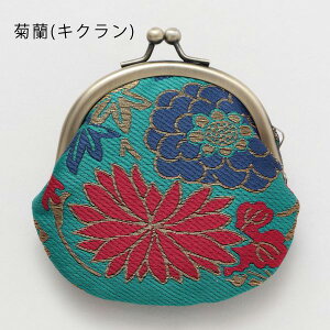 がま口 小銭入れ 【縦9.5cm×横9cm】列本鏡 がま口ポーチ 化粧ポーチ コスメポーチ コインケース 和柄 小物入れ 花柄 昭和レトロ 日本製