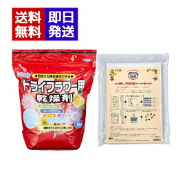 ドライフラワー用乾燥剤 シリカゲル 1kg + 押し花乾燥シートセット 生花 フラワーアート おし花 しおり ブーケ