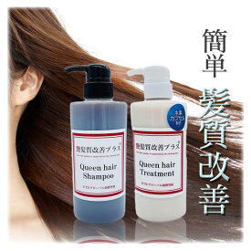 艶髪質改善プラス クイーンヘアシャンプー 450ml＋ クイーントリートメント 450ml 美容室専売 ダメージヘア ヘアケア