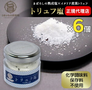 トリュフ塩 50g 6個セット うまいもの研究所 イタリア産 天然黒トリュフ 沖縄県産 まぼろしの熟成塩 調味料 香りづけ 塩 トリュフ 高級