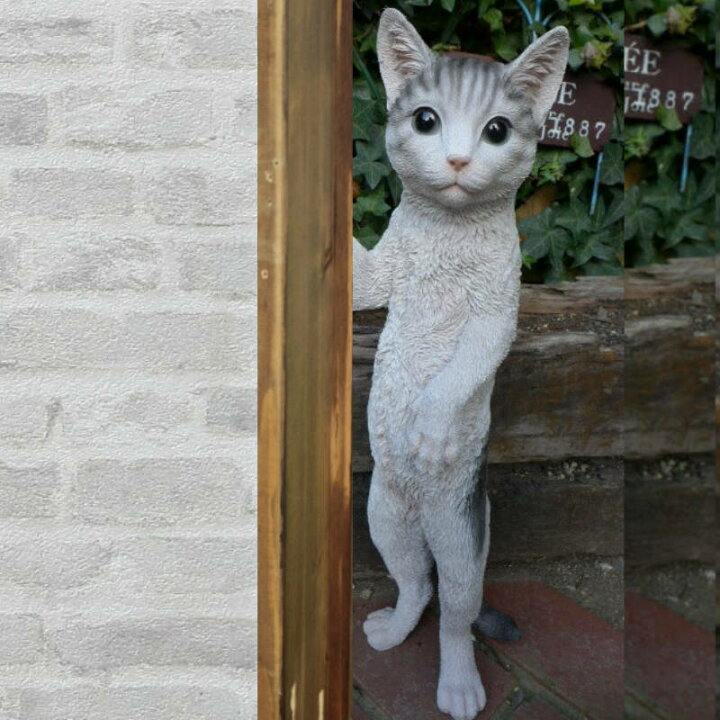 楽天市場 猫の置物 立猫 ８０ｑｙ キャット ガーデンオブジェ ｃａｔ 動物 オーナメント ネコ 雑貨 ガーデン オブジェ ガーデニング インテリア マスコット アニマル リアル ディスプレィ ねこ グッズ わくわくガーデン