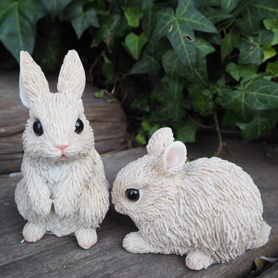 楽天市場】うさぎの置物 うさぎの親子３品セット 白 ウサギ