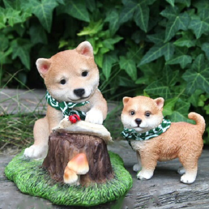 楽天市場】犬の置物 柴旅親子2品セットB N13475・15557 
