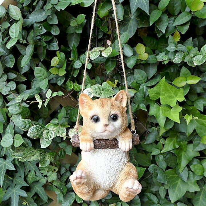 楽天市場】猫の置物 エンジョイブランコ 茶トラ 6421HT キャット 