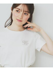 【SALE／20%OFF】エンブレム刺繍Tシャツ【UV/接触冷感/洗濯機洗い可】 index インデックス トップス カットソー・Tシャツ ブラック グレー ホワイト【RBA_E】[Rakuten Fashion]