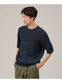 【美濃和紙】5分袖 ニットTシャツ TAKEO KIKUCHI タケオキクチ トップス ニット グレー オレンジ ブルー ネイビー【送料無料】[Rakuten Fashion]