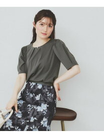 【SALE／40%OFF】フロントパール調タックパフトップス【UV/接触冷感/洗濯機洗い可】 index インデックス トップス カットソー・Tシャツ ブルー グレー イエロー【RBA_E】[Rakuten Fashion]