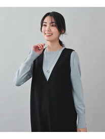 【SALE／55%OFF】【春まで着られる/アンサンブル可能/洗える】スパンレーヨン クルーネックニット UNTITLED アンタイトル トップス ニット グリーン ホワイト ブラック【RBA_E】【送料無料】[Rakuten Fashion]