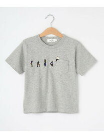 【リンクコーデ】ピープル刺繍Tシャツ Dessin デッサン トップス カットソー・Tシャツ ホワイト グレー ブラック[Rakuten Fashion]