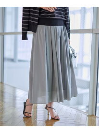 【清涼感/ウエストゴム/薄地】フレアギャザースカート UNTITLED アンタイトル スカート ロング・マキシスカート グリーン ピンク ブルー【送料無料】[Rakuten Fashion]