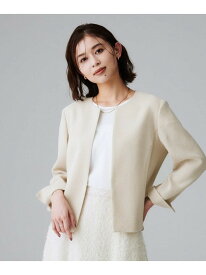 【SALE／50%OFF】【短丈/日本製】カラミ風メッシュ ノーカラージャケット UNTITLED アンタイトル ジャケット・アウター ノーカラージャケット ネイビー ベージュ【RBA_E】【送料無料】[Rakuten Fashion]