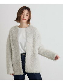【SALE／30%OFF】フェザーダブルフェイスコーディガン grove グローブ ジャケット・アウター ノーカラージャケット グレー ベージュ【RBA_E】【送料無料】[Rakuten Fashion]