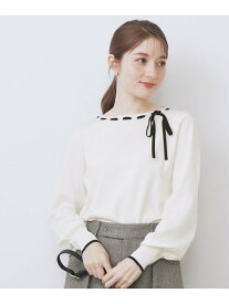 【SALE／40%OFF】はしごリボンバイカラーニット【洗濯機OK】 index インデックス トップス ニット ピンク ホワイト ブラック【RBA_E】[Rakuten Fashion]